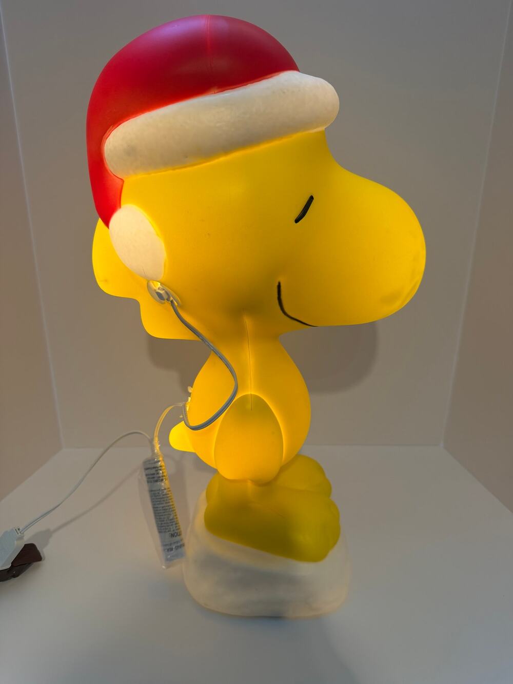 Peanuts Woodstock Christmas Light Up 21.6" Santa Hat Holiday Decoration